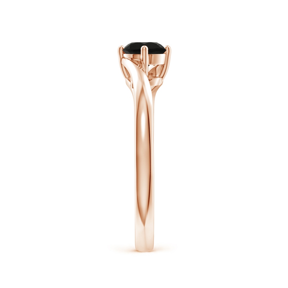 5mm AAA Classic Round Black Onyx Solitaire Bypass Ring in Rose Gold side-2