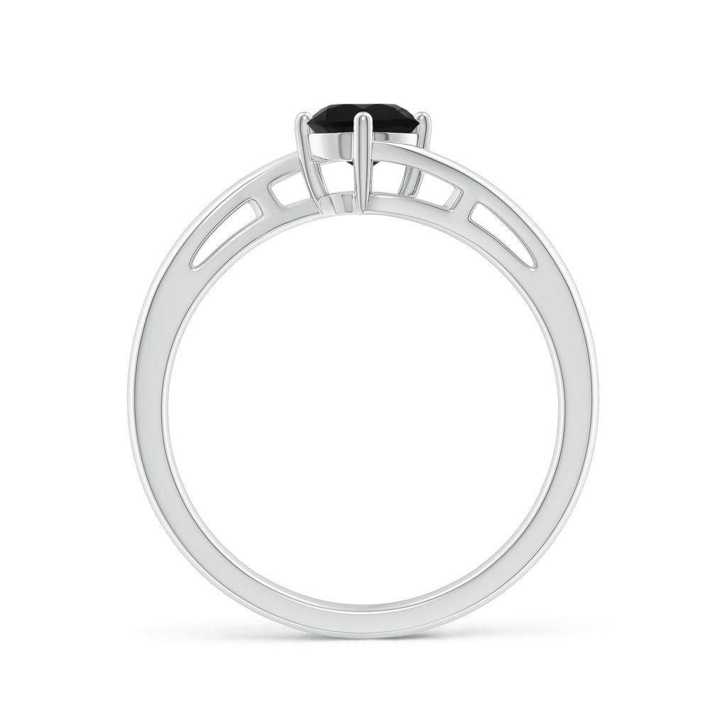 5mm AAA Classic Round Black Onyx Solitaire Bypass Ring in White Gold - side_1