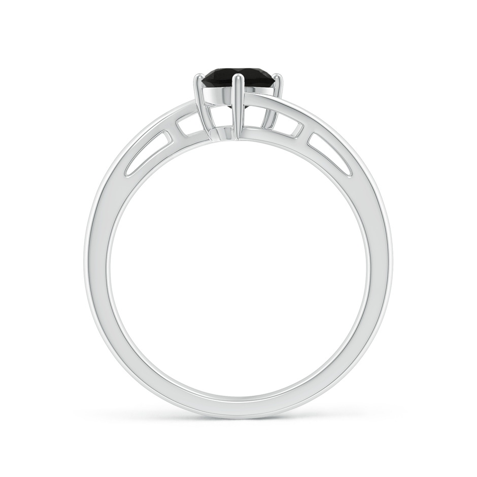 5mm AAA Classic Round Black Onyx Solitaire Bypass Ring in White Gold side-1