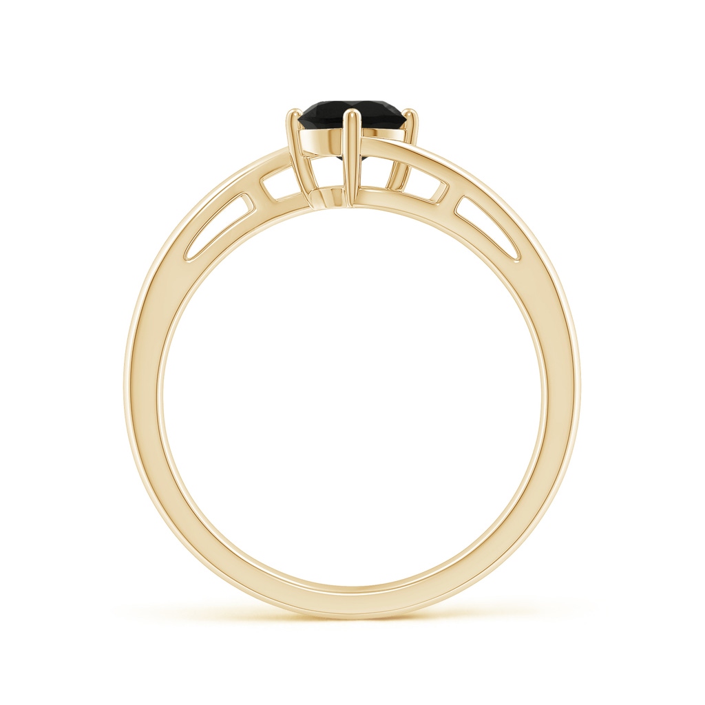 5mm AAA Classic Round Black Onyx Solitaire Bypass Ring in Yellow Gold - side_1