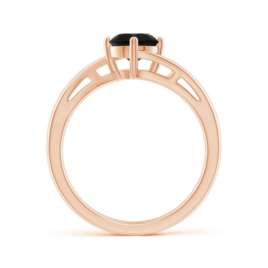 6mm AAA Classic Round Black Onyx Solitaire Bypass Ring in Rose Gold side-1