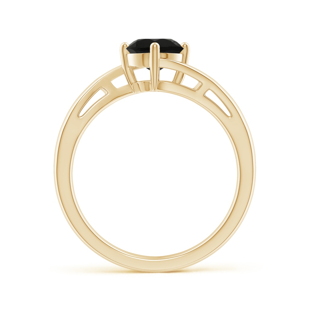 6mm AAA Classic Round Black Onyx Solitaire Bypass Ring in Yellow Gold - side_1