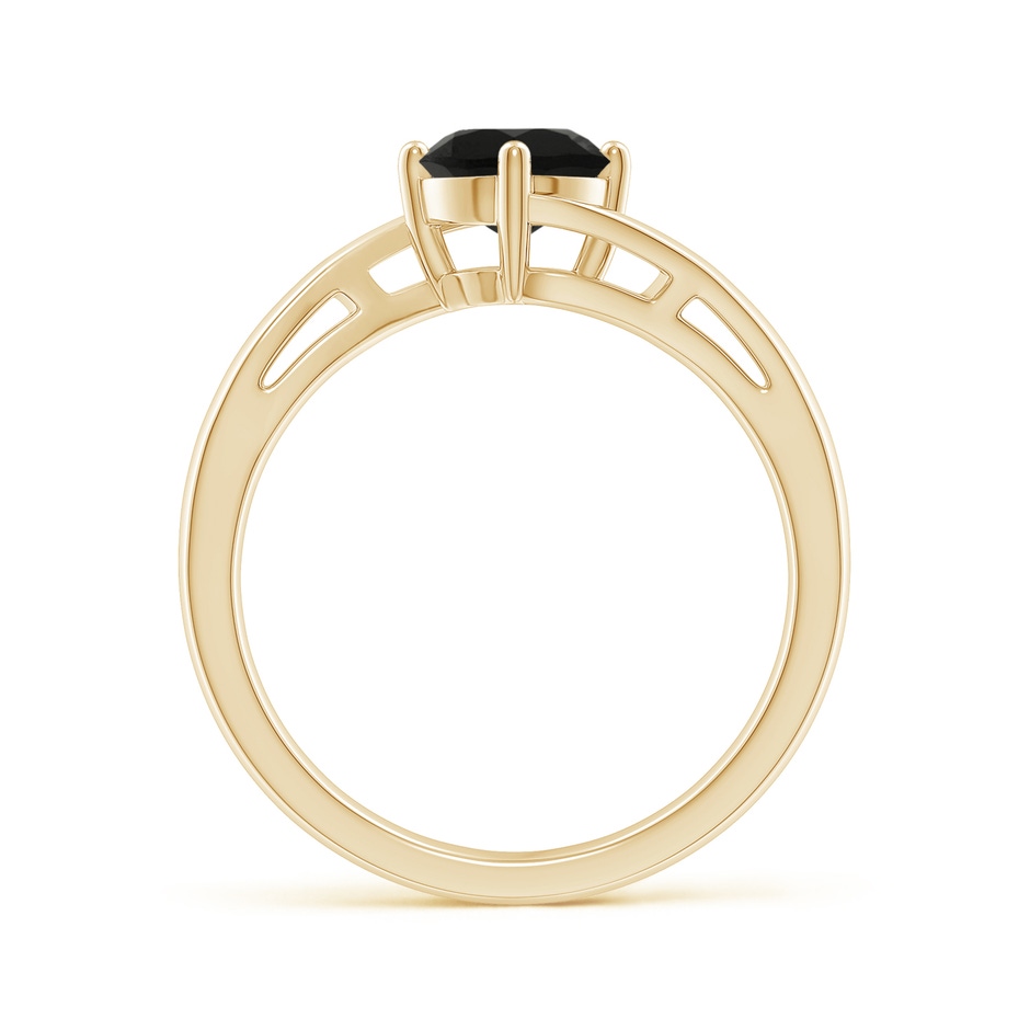 6mm AAA Classic Round Black Onyx Solitaire Bypass Ring in Yellow Gold side-1