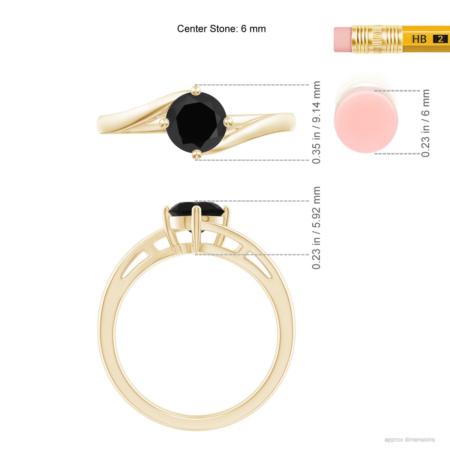 AAA - Black Onyx / 0.7 CT / 14 KT Yellow Gold