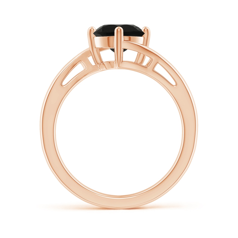 7mm AAA Classic Round Black Onyx Solitaire Bypass Ring in Rose Gold side-1