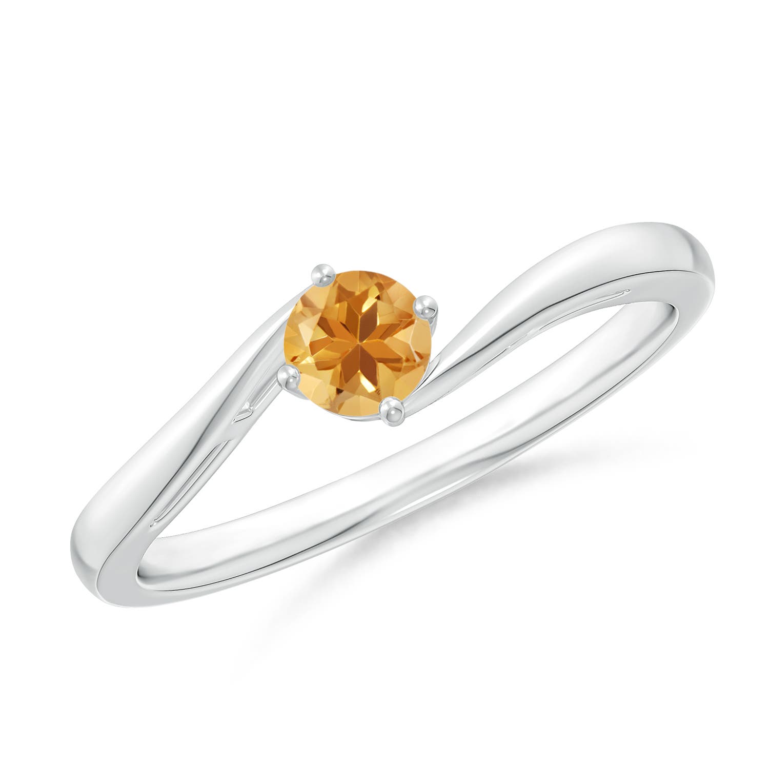 A - Citrine / 0.23 CT / 14 KT White Gold