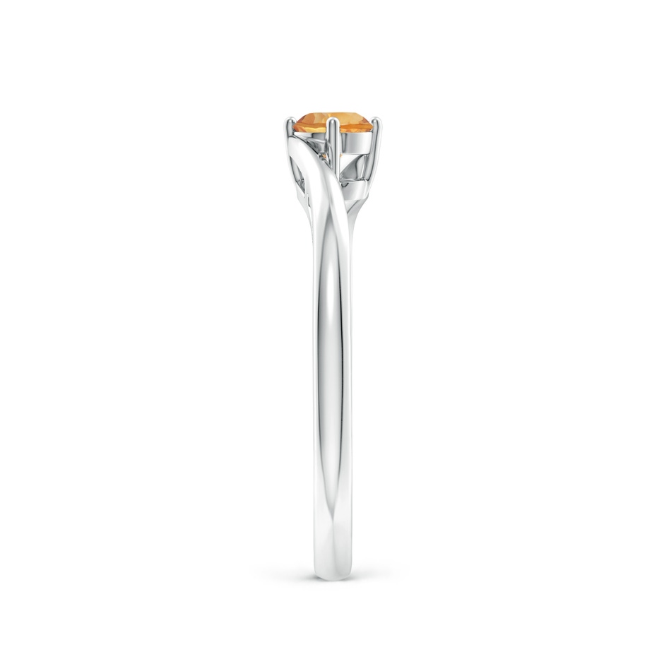 4mm A Classic Round Citrine Solitaire Bypass Ring in White Gold side-2