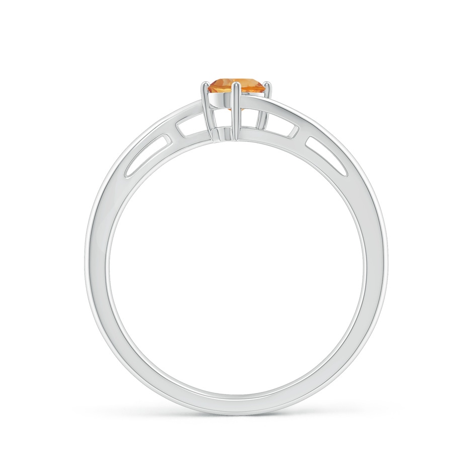 4mm AA Classic Round Citrine Solitaire Bypass Ring in White Gold Side-1
