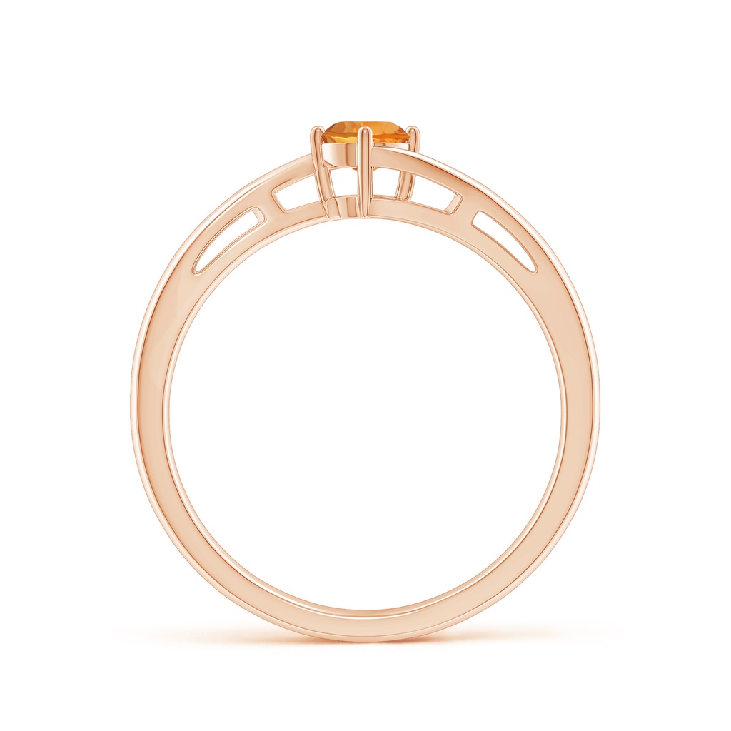 4mm AAA Classic Round Citrine Solitaire Bypass Ring in Rose Gold Side-1