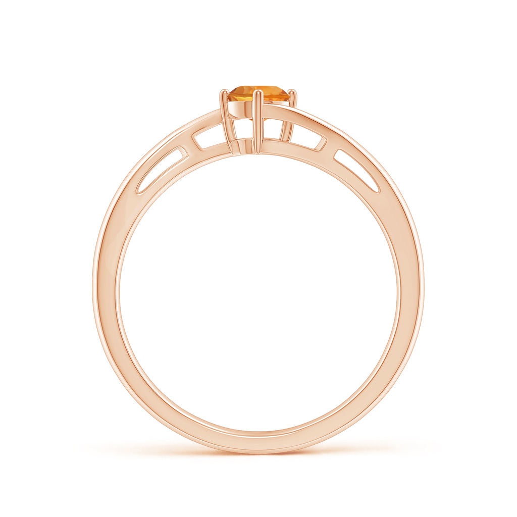 4mm AAA Classic Round Citrine Solitaire Bypass Ring in Rose Gold - side_1