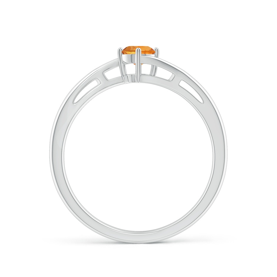 4mm AAA Classic Round Citrine Solitaire Bypass Ring in White Gold Side-1