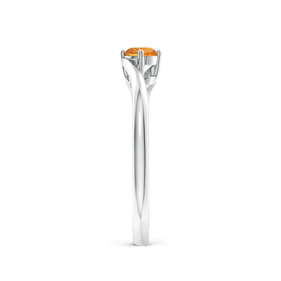 4mm AAA Classic Round Citrine Solitaire Bypass Ring in White Gold Side-2