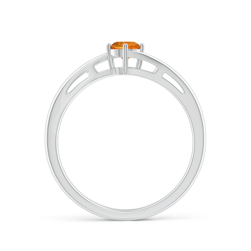 4mm AAAA Classic Round Citrine Solitaire Bypass Ring in White Gold - side_1