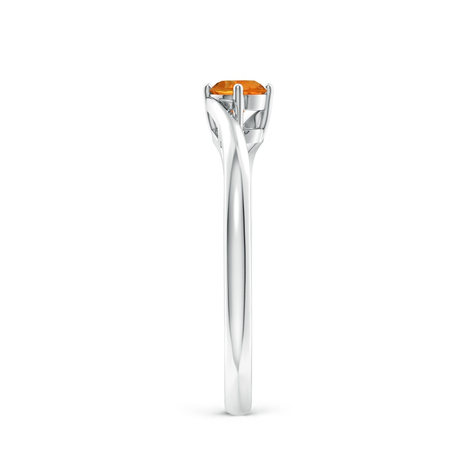 4mm AAAA Classic Round Citrine Solitaire Bypass Ring in White Gold Side-2