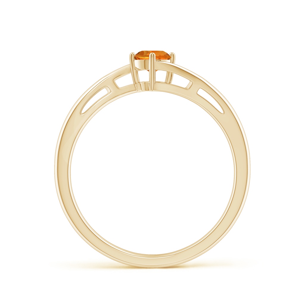 4mm AAAA Classic Round Citrine Solitaire Bypass Ring in Yellow Gold - side_1