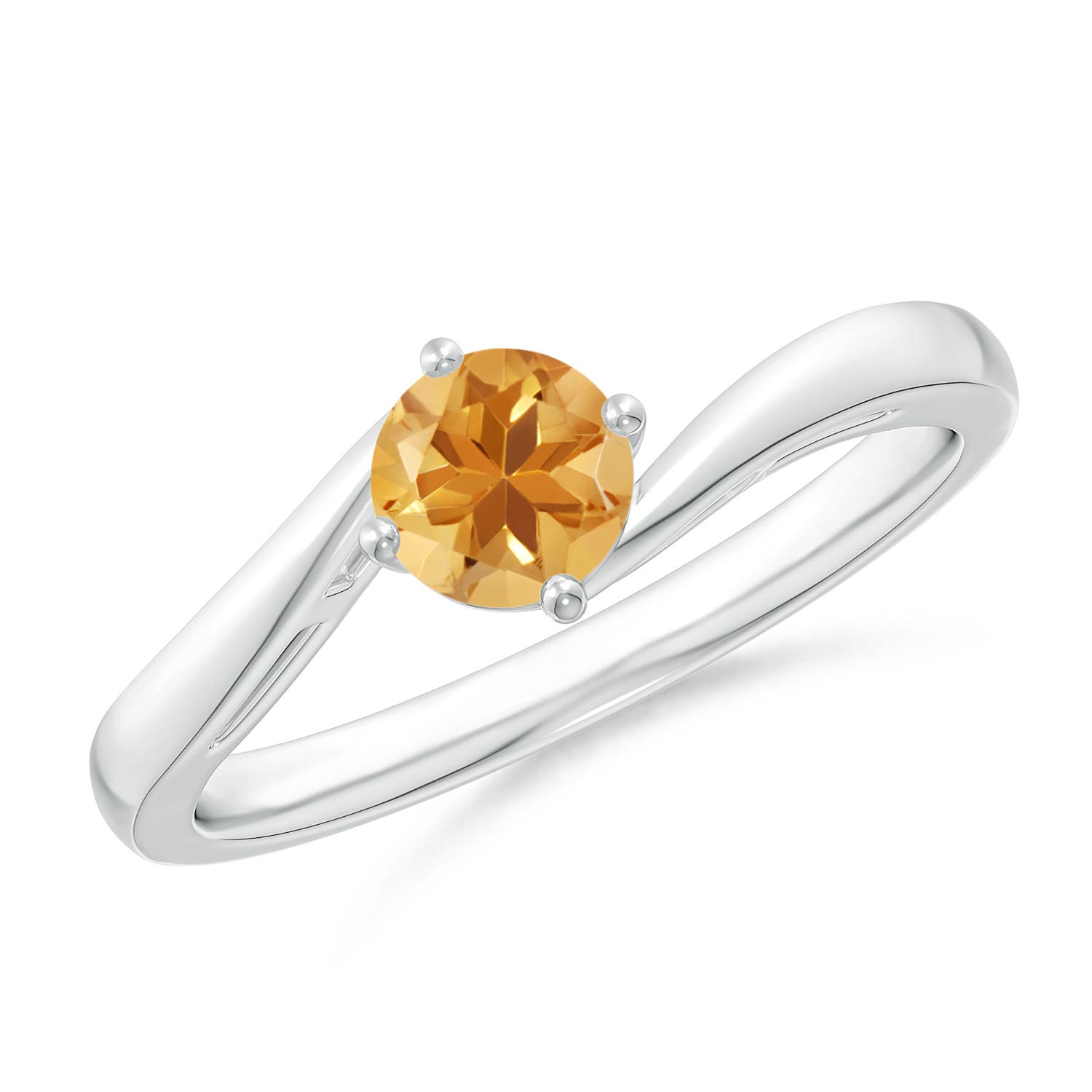 A - Citrine / 0.45 CT / 14 KT White Gold