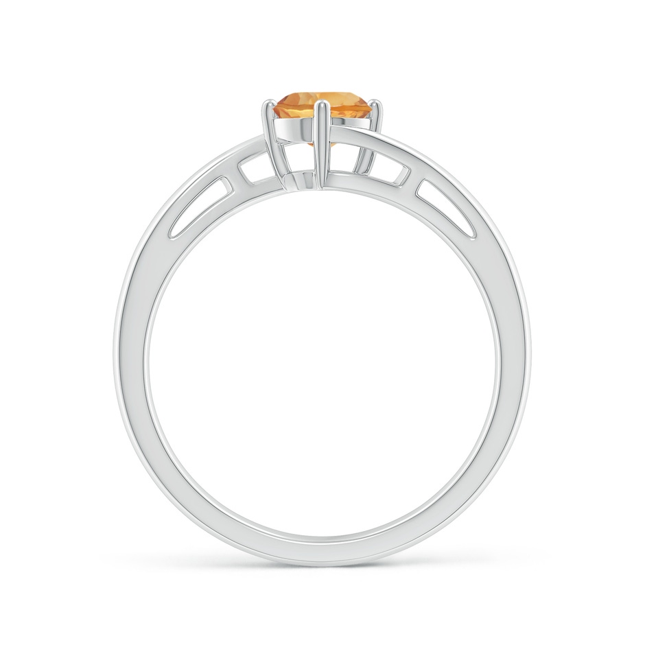 5mm A Classic Round Citrine Solitaire Bypass Ring in White Gold side-1