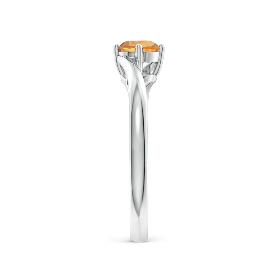 5mm A Classic Round Citrine Solitaire Bypass Ring in White Gold side-2