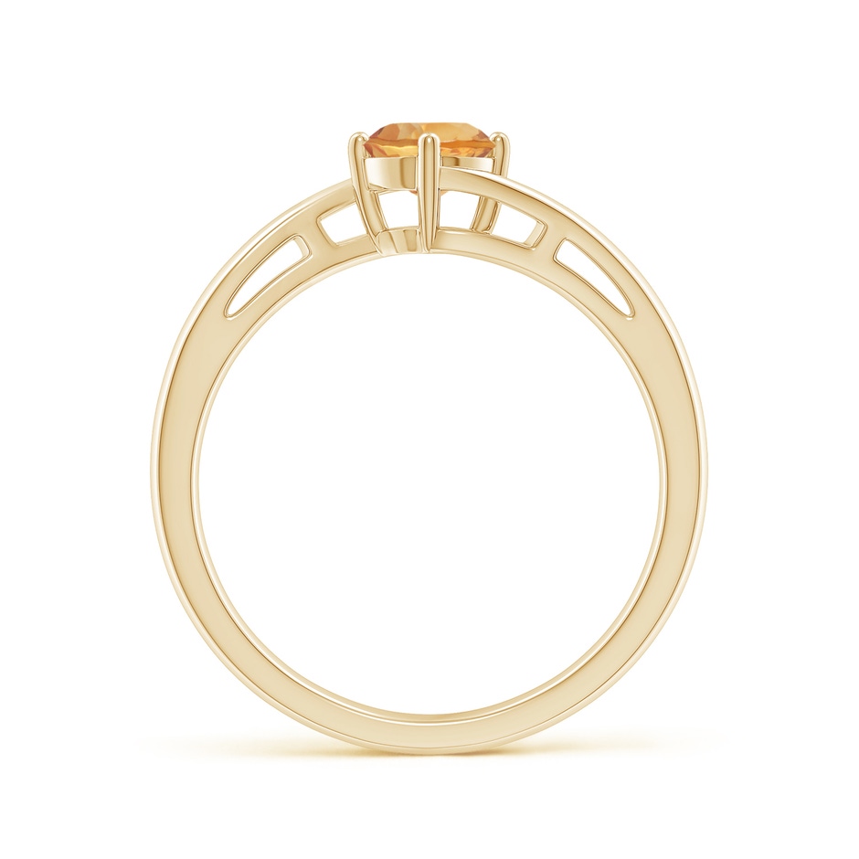 5mm A Classic Round Citrine Solitaire Bypass Ring in Yellow Gold side-1