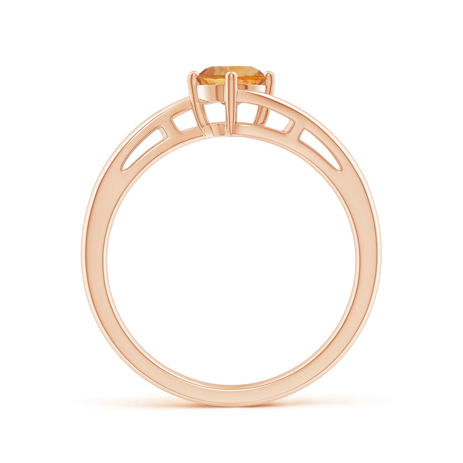 5mm AA Classic Round Citrine Solitaire Bypass Ring in Rose Gold side-1