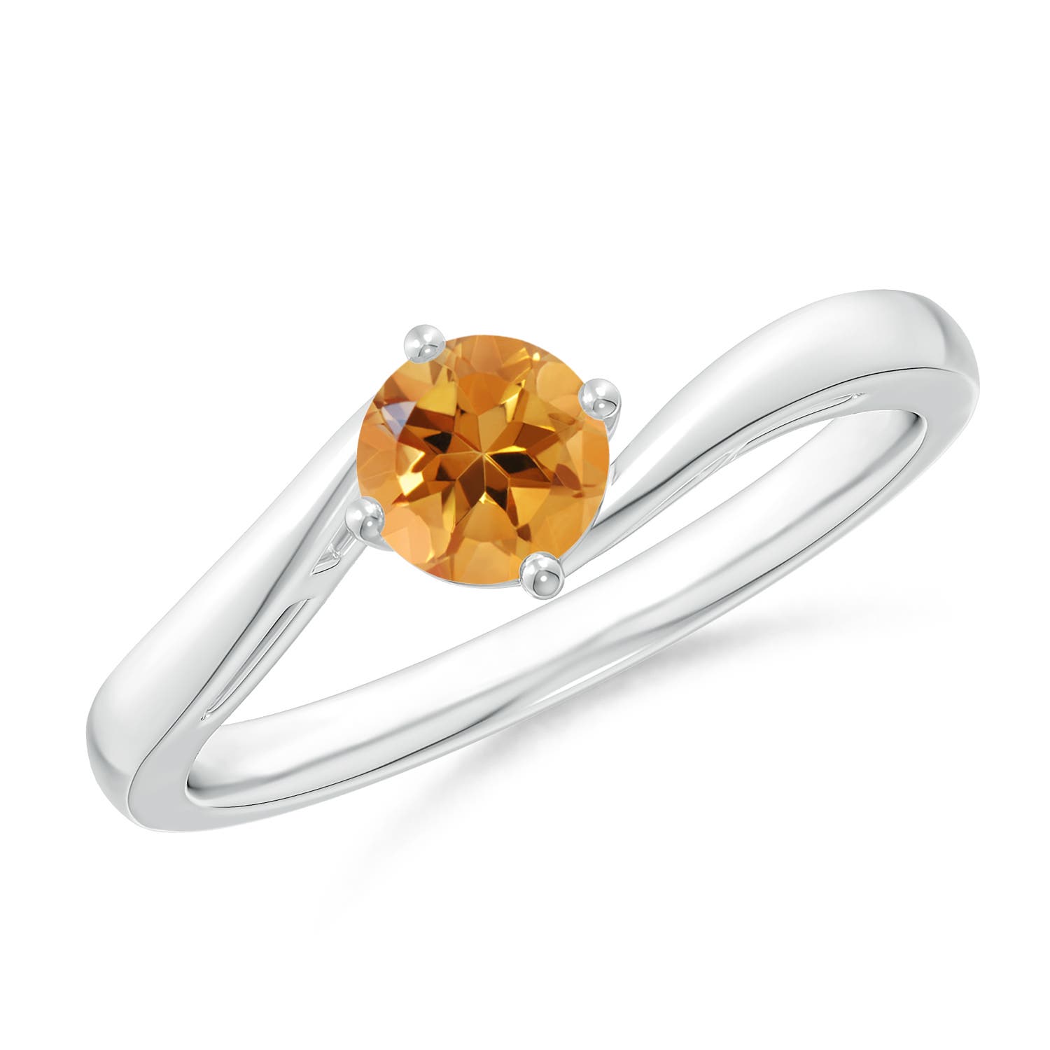 AA - Citrine / 0.45 CT / 14 KT White Gold