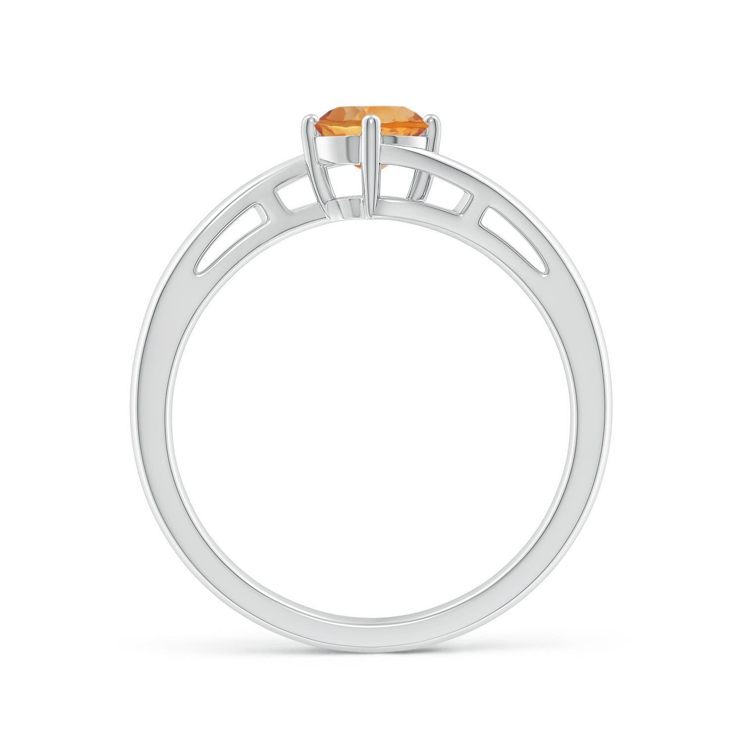 AA - Citrine / 0.45 CT / 14 KT White Gold