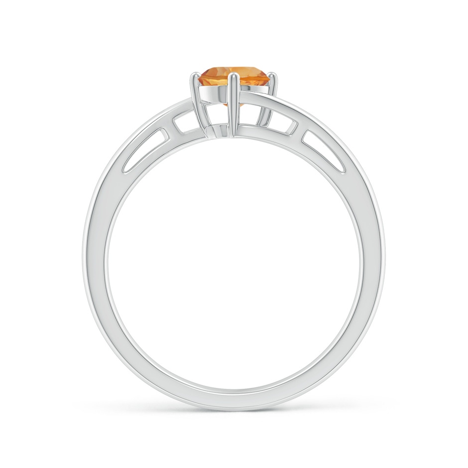 5mm AA Classic Round Citrine Solitaire Bypass Ring in White Gold Side-1