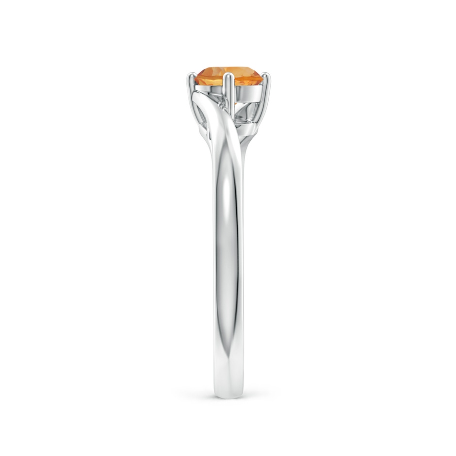 5mm AA Classic Round Citrine Solitaire Bypass Ring in White Gold Side-2