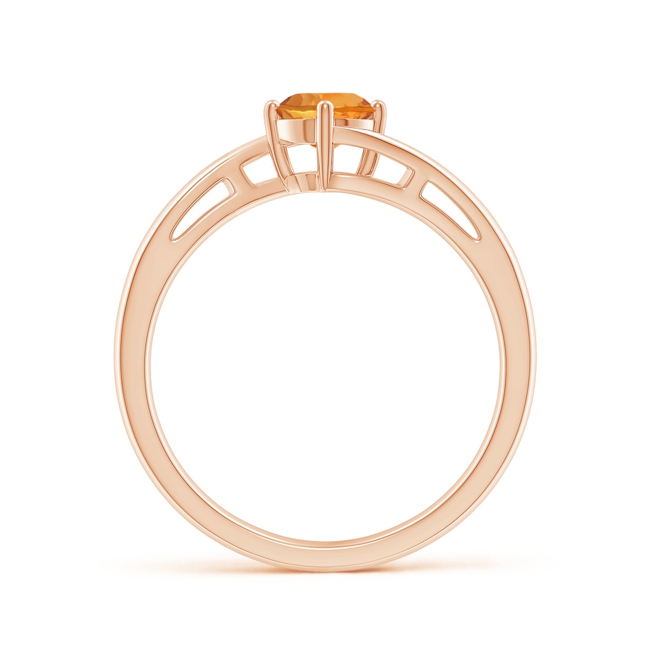 5mm AAA Classic Round Citrine Solitaire Bypass Ring in Rose Gold Side-1