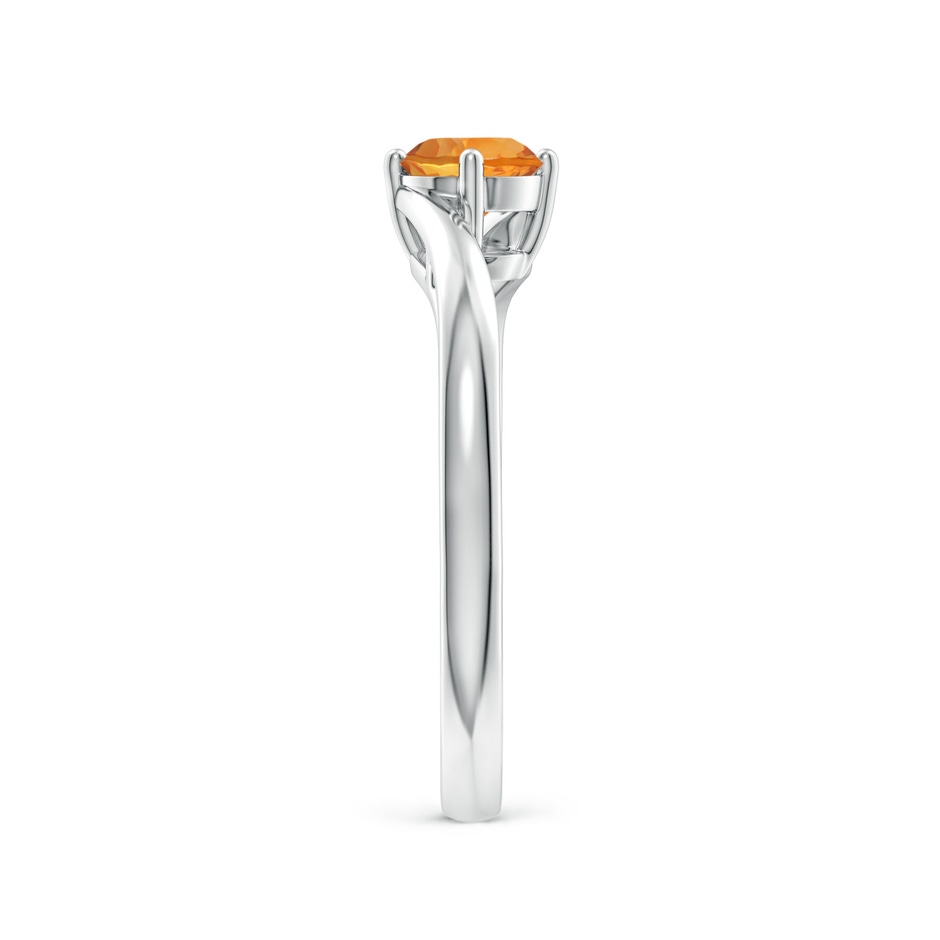 5mm AAA Classic Round Citrine Solitaire Bypass Ring in White Gold side-2