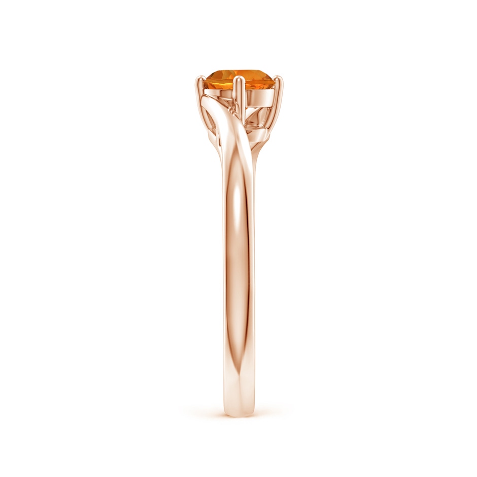 5mm AAAA Classic Round Citrine Solitaire Bypass Ring in Rose Gold Side-2