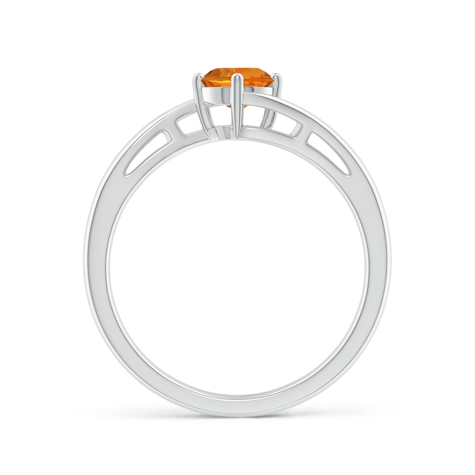 5mm AAAA Classic Round Citrine Solitaire Bypass Ring in White Gold Side-1