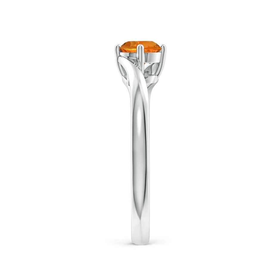 5mm AAAA Classic Round Citrine Solitaire Bypass Ring in White Gold Side-2