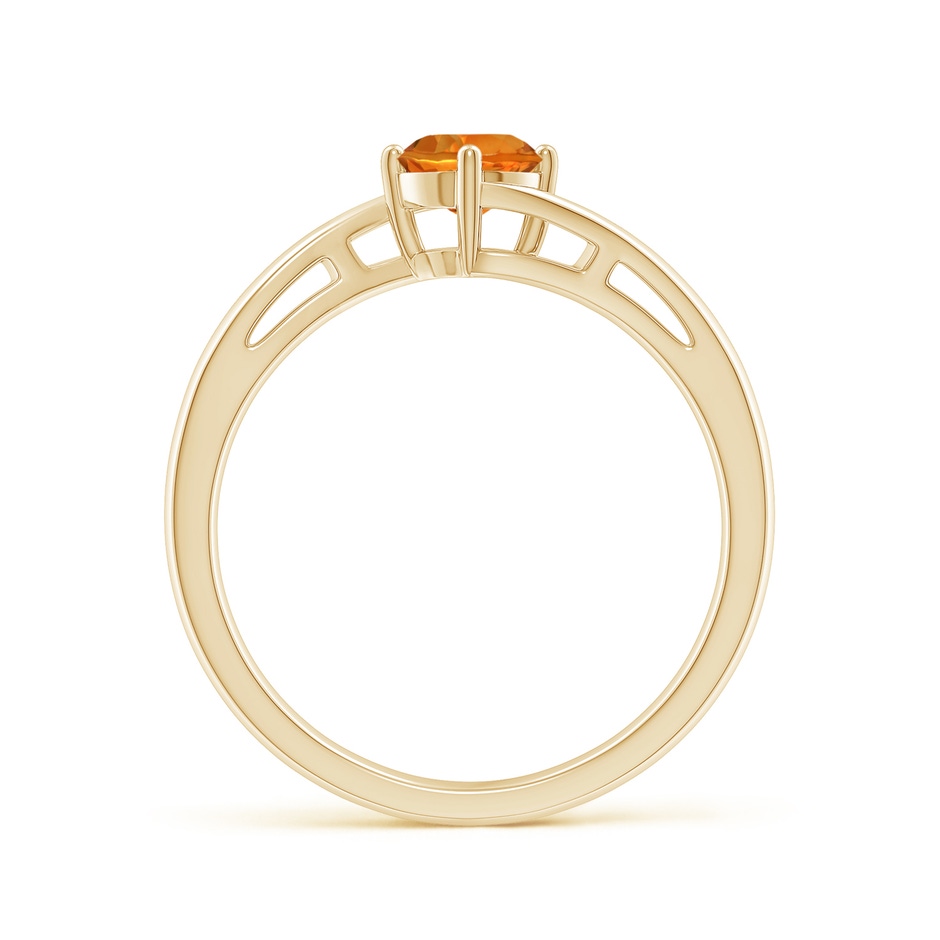 5mm AAAA Classic Round Citrine Solitaire Bypass Ring in Yellow Gold side-1