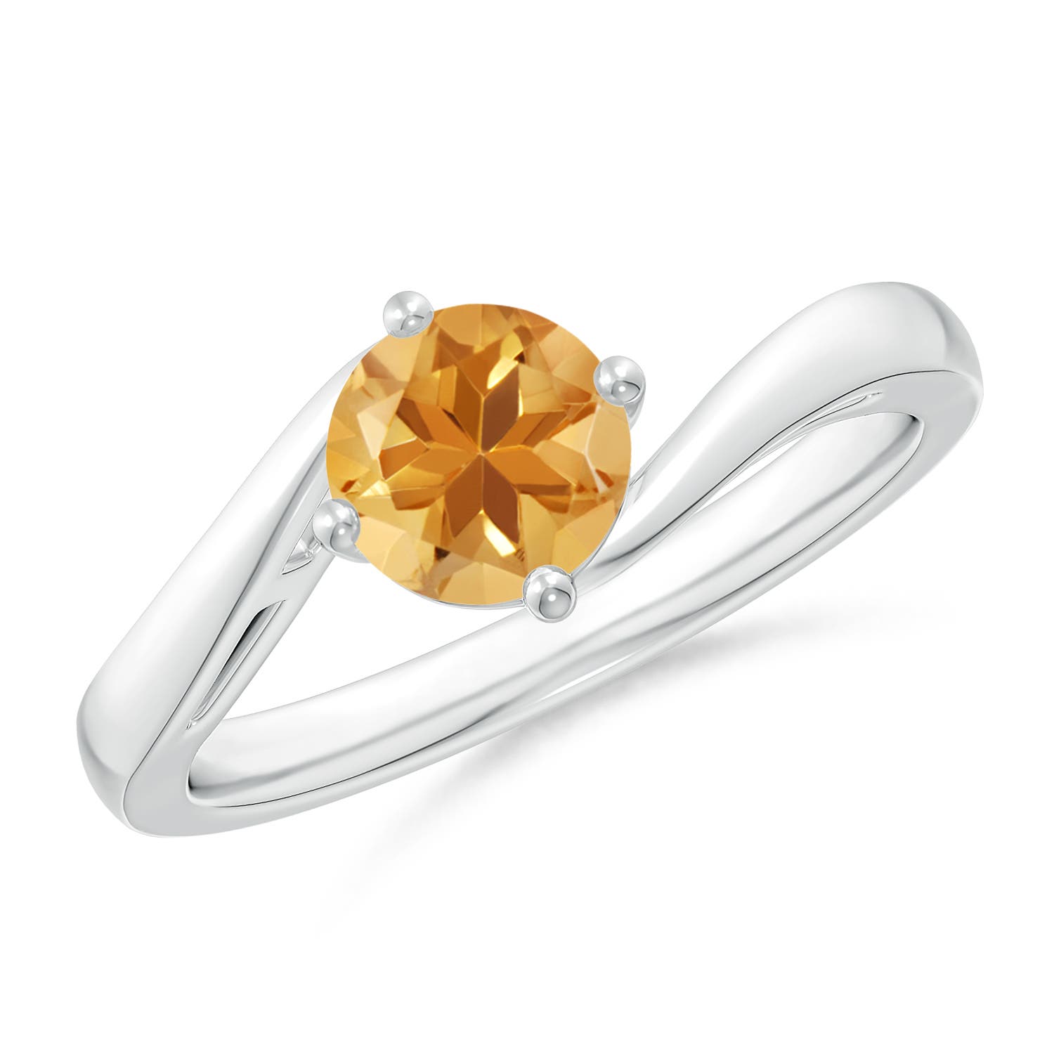 A - Citrine / 0.7 CT / 14 KT White Gold