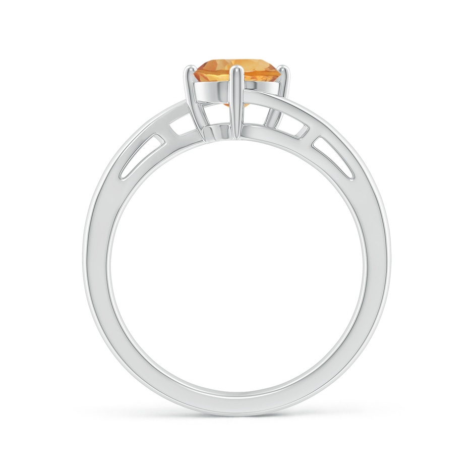 6mm A Classic Round Citrine Solitaire Bypass Ring in White Gold side-1
