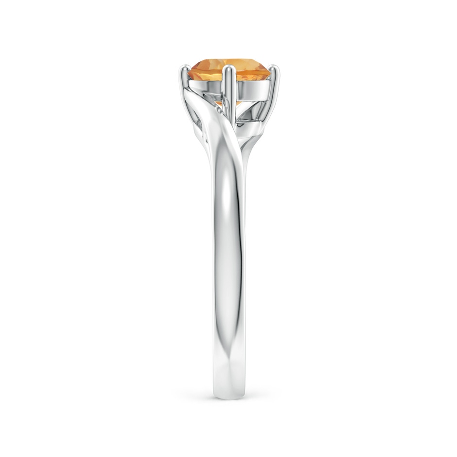 6mm A Classic Round Citrine Solitaire Bypass Ring in White Gold side-2