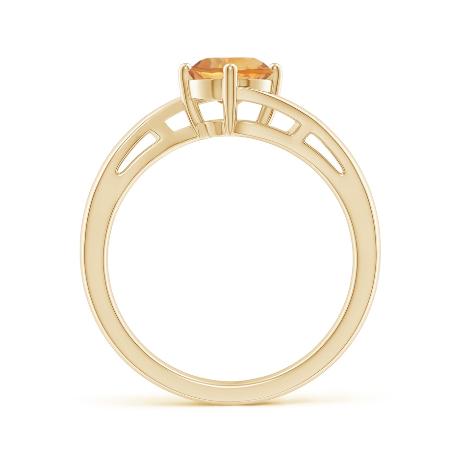 6mm A Classic Round Citrine Solitaire Bypass Ring in Yellow Gold side-1
