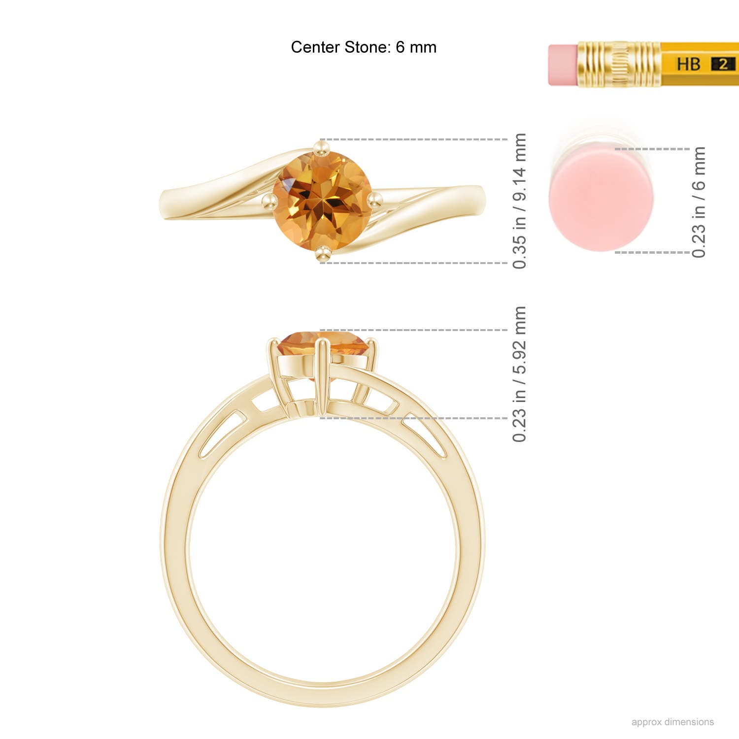 AA - Citrine / 0.7 CT / 14 KT Yellow Gold