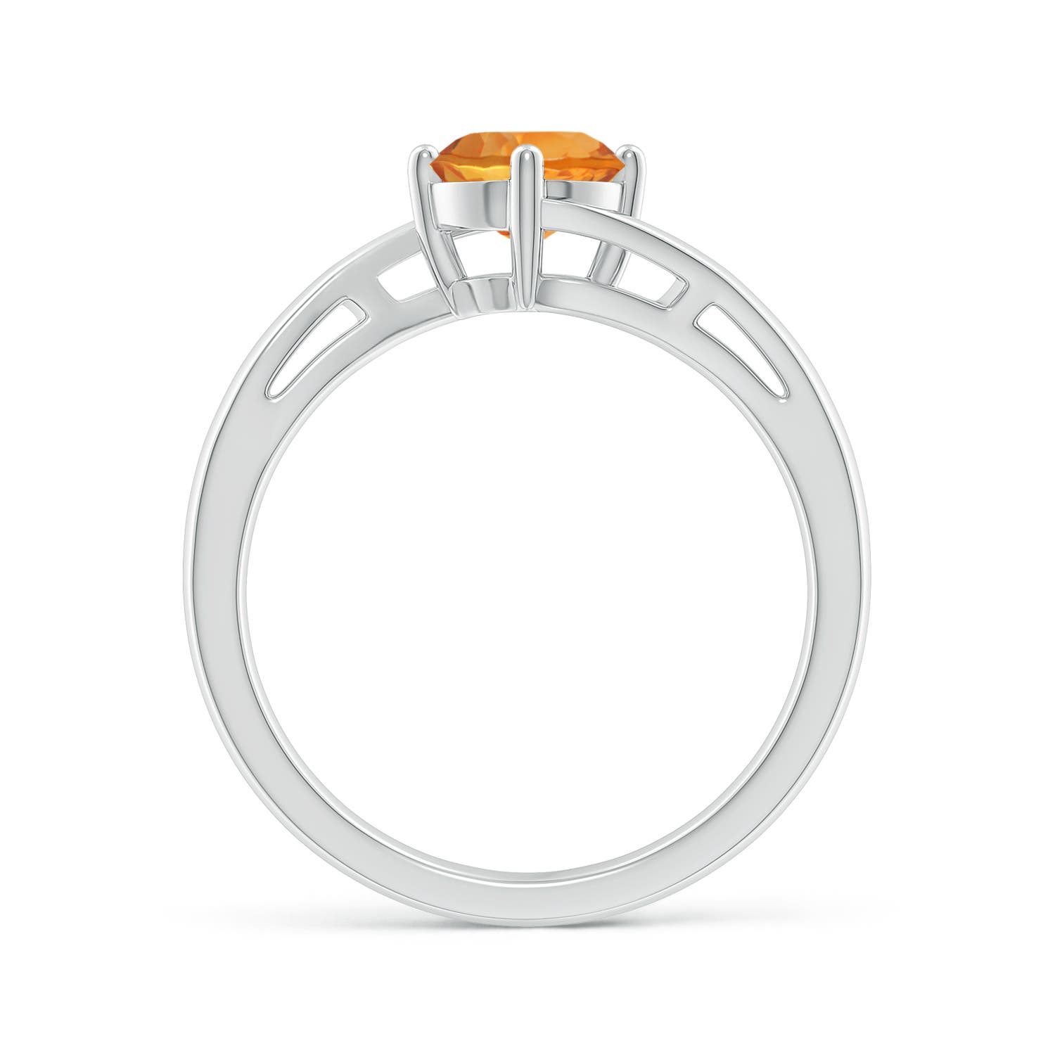 AAA - Citrine / 0.7 CT / 14 KT White Gold