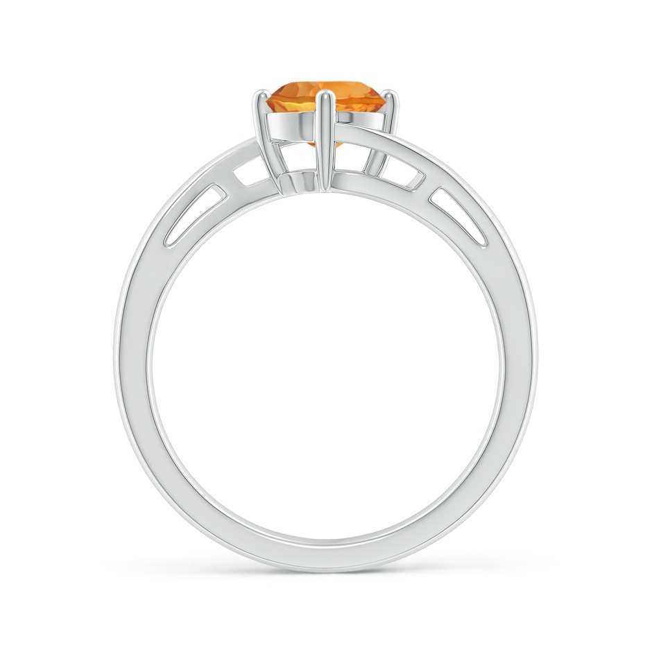 6mm AAA Classic Round Citrine Solitaire Bypass Ring in White Gold side-1