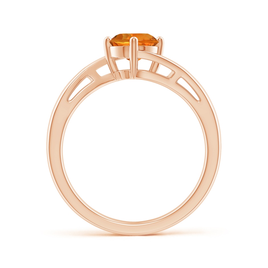 6mm AAAA Classic Round Citrine Solitaire Bypass Ring in Rose Gold Side-1