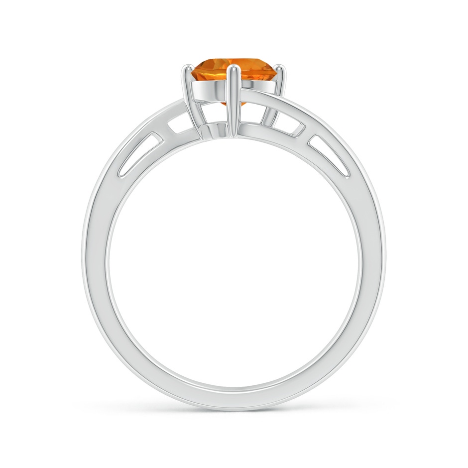 6mm AAAA Classic Round Citrine Solitaire Bypass Ring in White Gold Side-1