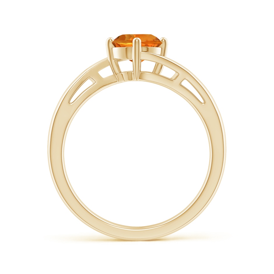 6mm AAAA Classic Round Citrine Solitaire Bypass Ring in Yellow Gold side-1