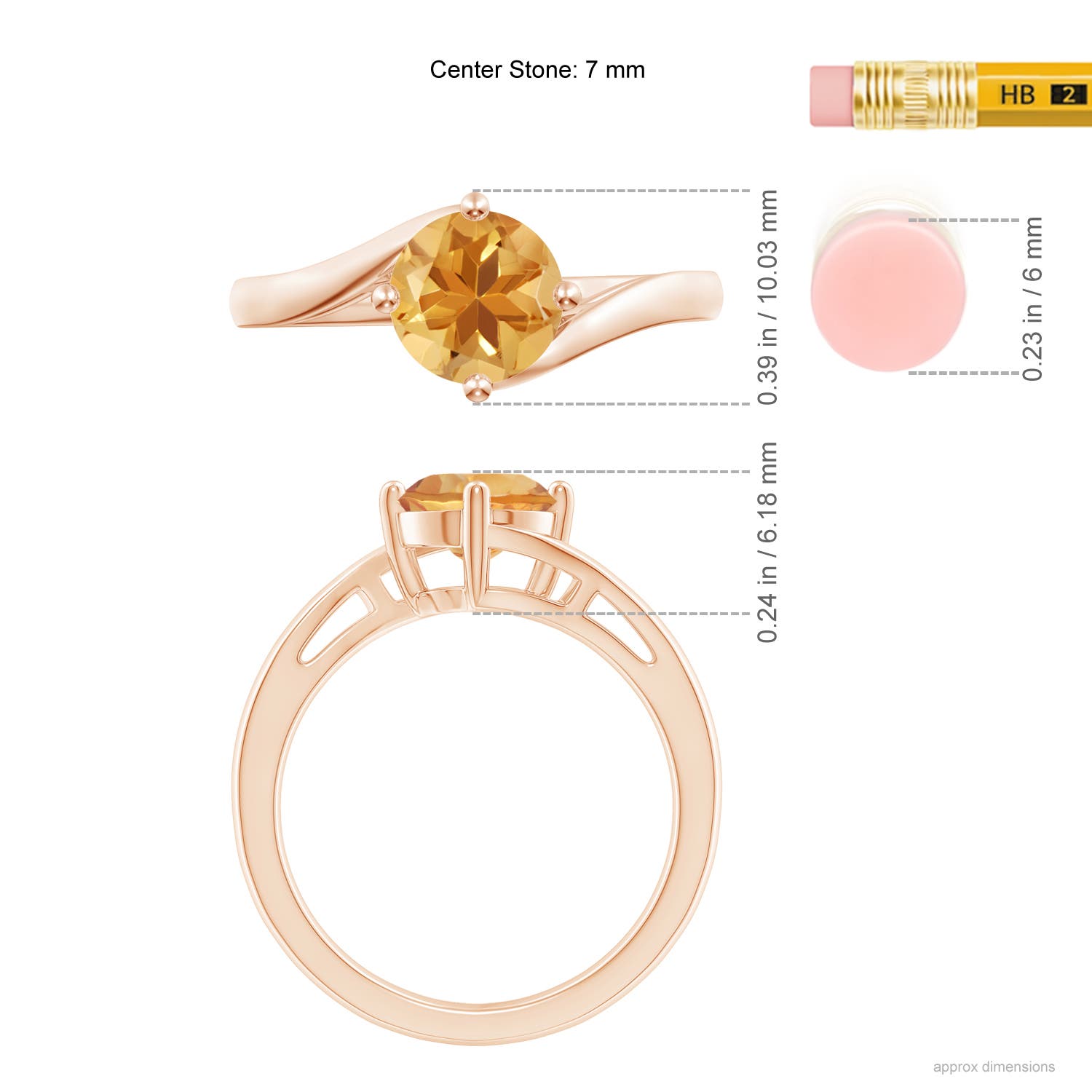 A - Citrine / 1.25 CT / 14 KT Rose Gold