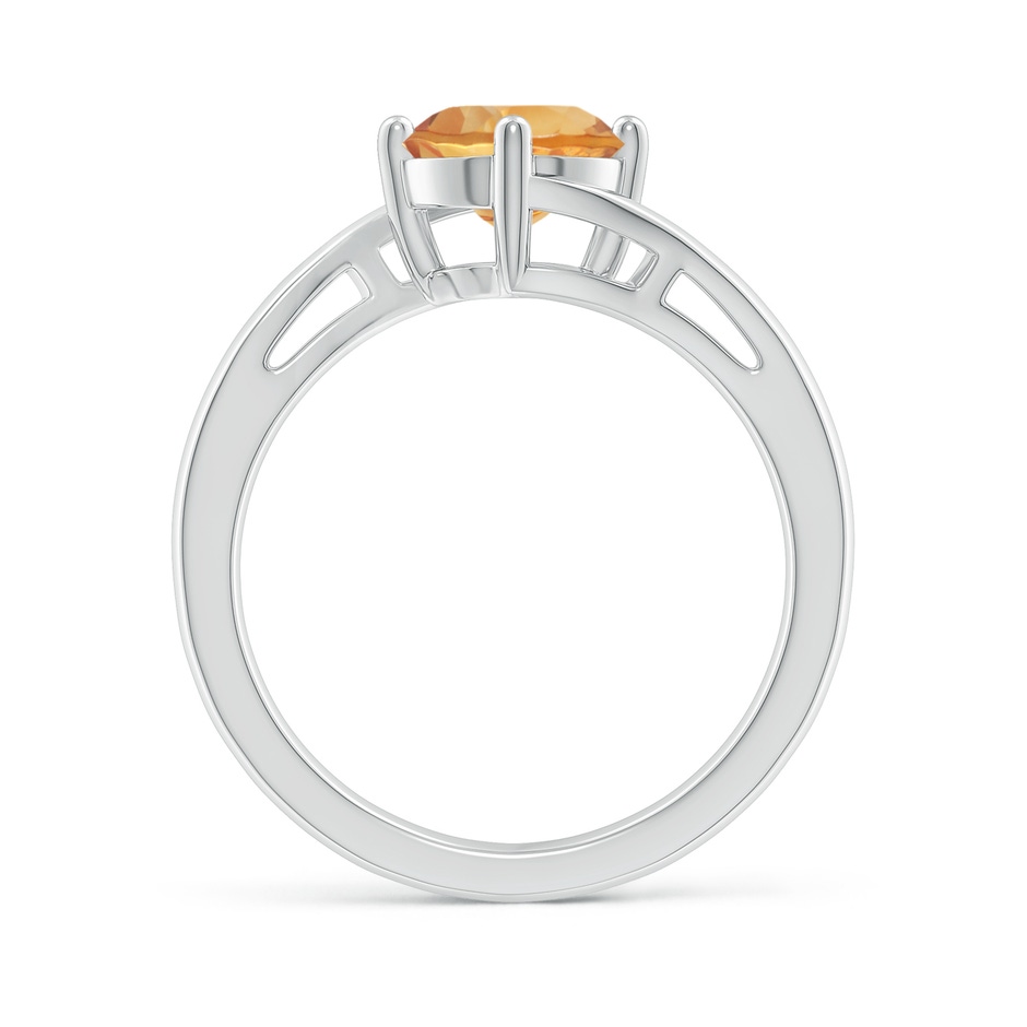 7mm A Classic Round Citrine Solitaire Bypass Ring in White Gold side-1