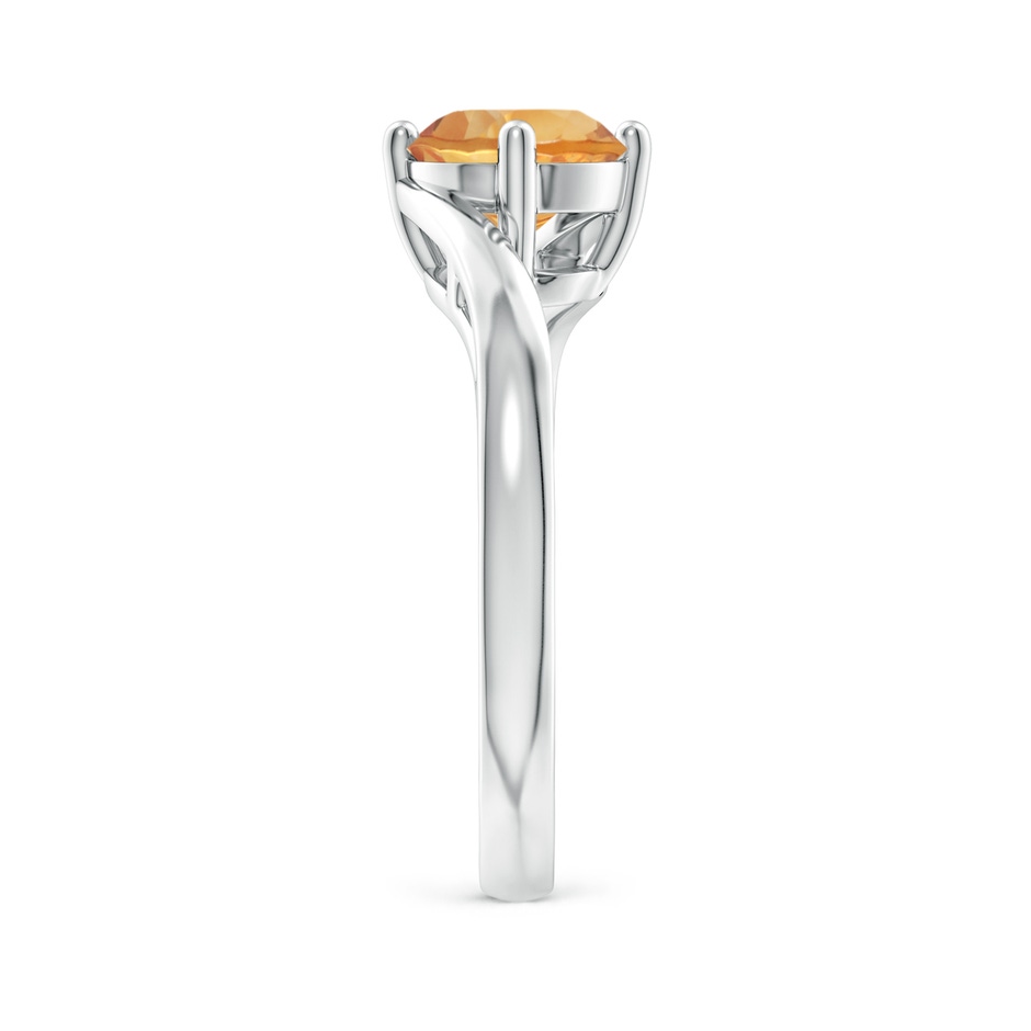 7mm A Classic Round Citrine Solitaire Bypass Ring in White Gold side-2
