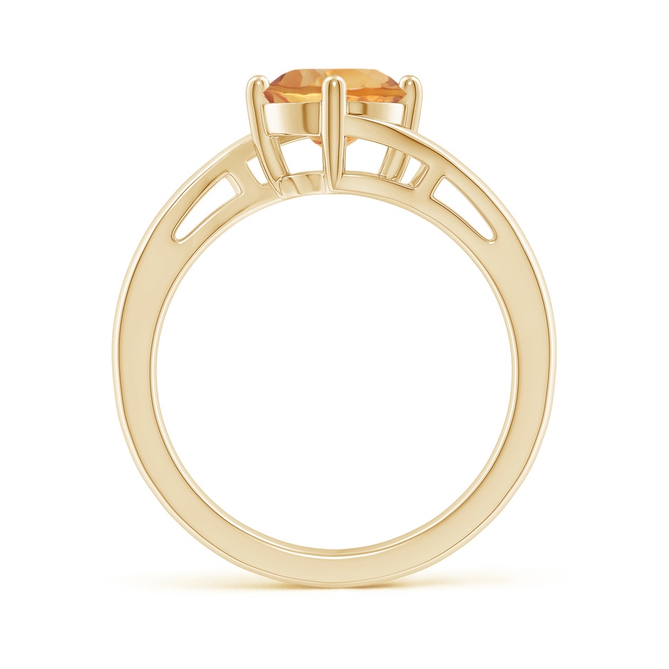 7mm A Classic Round Citrine Solitaire Bypass Ring in Yellow Gold side-1