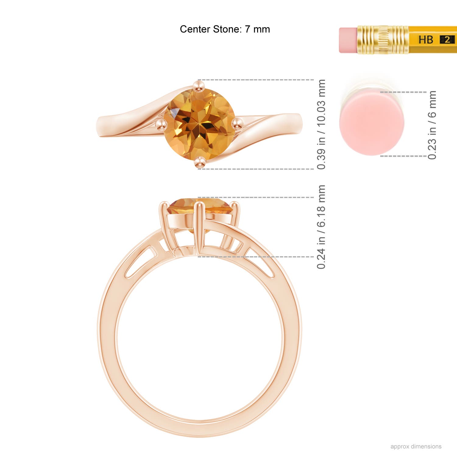 AA - Citrine / 1.25 CT / 14 KT Rose Gold