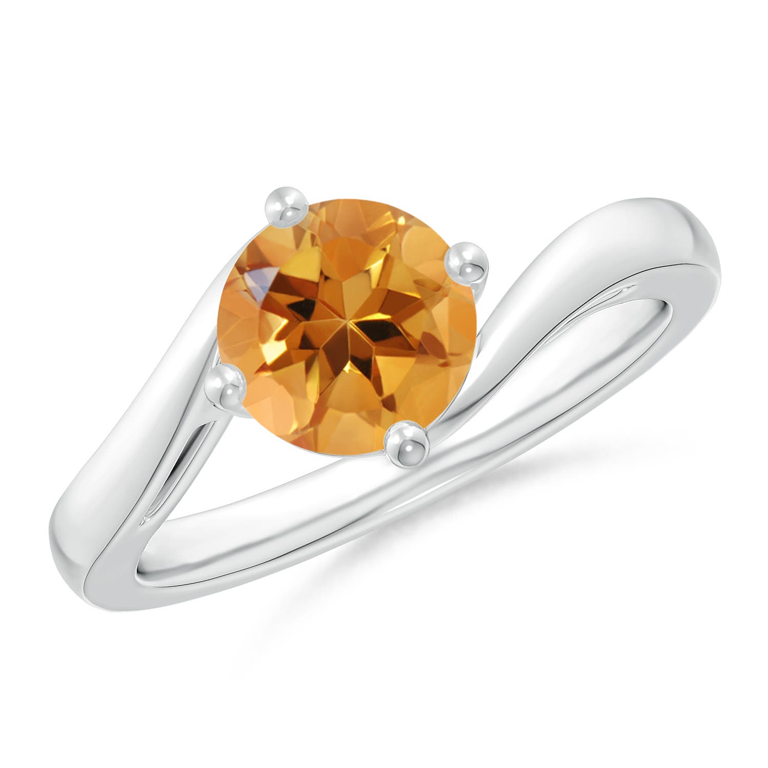 AA - Citrine / 1.25 CT / 14 KT White Gold